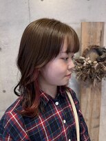 アチーブ ヘア デザイン(achieve hair design)&nbsp;イワインレッドヤリングカラー×透明感マロンベージュミディアム