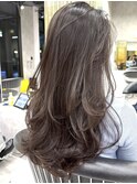 フェイスレイヤー レイヤーカット かきあげヘア ロングレイヤー