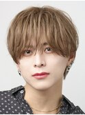 ナチュラルラウンドマッシュショート山田涼介風ダブルカラー金髪
