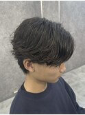 毛流れパーマ×センターパート