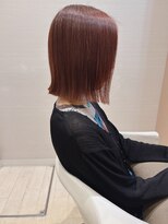 コーエン(cowen) チェリーレッド外ハネ切りっぱなしボブ似合わせイメチェン30代
