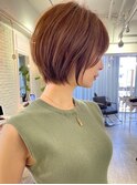 ピンクページュインナーグレージュマチルダボブ前髪