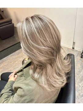 ブレンド 渋谷(BLend) ホワイトグレージュミニウルフデジタルパーマチェリーブラウン