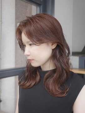 ヘアークラフト(Hair Craft) オレンジブラウン×ふんわり顔周りレイヤー 【岡山／問屋町】