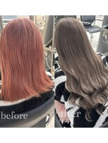 スタイル 横浜(STYLE)&nbsp;AYAKA担当/bef/aftグレージュカラー/ロングエクステ/８０本