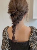 結婚式ヘアセット　編みおろし