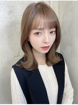 ロンドローズ 名古屋(Lond damaskRose) チョコレート 切りっぱなし イヤリングカラー 韓国ヘア 顔周り