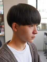 黒髪マッシュナチュラルマッシュメンズヘア韓国ツーブロック