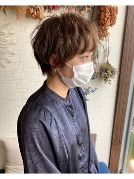 イチゴイチエ(151A) マッシュショート×オレンジカラー