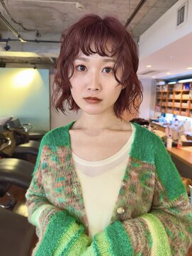 ノラジャーニー(NORA Journey) 【NORA Journey】ブリーチなしボルドーカラーのウェーブボブ