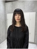 顔まわりカットレイヤーカット韓国風レイヤーロングミディアム