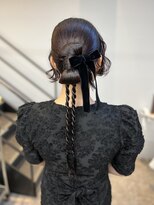 ドレスヘアタイトヘアセット大人気！リボンヘアアレンジ