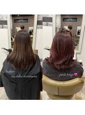 before→after/ハイライト履歴/ピンクベージュ☆五反田美容室