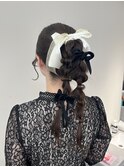お呼ばれヘア 編みおろし
