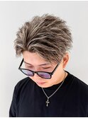 ツイストハーフバックホワイトメッシュパイルツイストパーマ