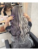 ネイルと揃えたツートンギャルハイライト☆☆