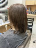 ワンレンスタイル カラーはグレージュ