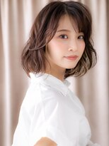 カバーヘア ブリス 北浦和(COVER HAIR bliss)&nbsp;イヤリングカラーハッシュカットゆるふわボブパーマ20代30代X