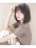 韓国風ワンカールボブ　くびれヘアビタミンカラーメルティカラー