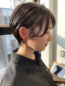 ヌード(NUDE) 「NUDE」#フェザーバング ピンクブラウン マッシュヘア