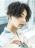 波巻きセンターパートマッシュ2ブロック刈り上げ仙台メンズ