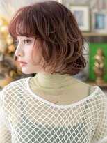 カバーヘア ブリス 北浦和(COVER HAIR bliss)&nbsp;春パーマシースルー前髪くせ毛風波巻きボブa北浦和20代30代40代