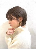 ショート/前髪/グレーベージュ×ブリーチなし/髪質改善[池袋]