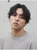 波巻きパーマメンズヘアメンズマッシュ波巻きスパイラルパーマ