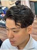ビジネスパーマ/ナチュラル/ニュアンス/ショートメンズバーバー