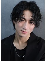 ネクストフォーヘアー(NEXT for hair)&nbsp;黒髪 センターパート ウルフ 波巻き