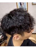 波巻きパーマ