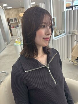 ユイマァル 岡山店(YUIMARL) ２０代３０代ミディアムレイヤーグレージュブリーチなし