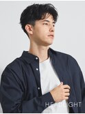 #メンズ#ニュアンスパーマ刈り上げショートハーフアップバング