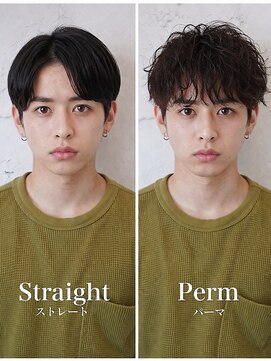 メイキー メンズ 本厚木(MA-IKI) ストレート→パーマ比較メンズショート髪質改善/メイキー本厚木