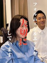 ヘアーサロンテン モトアザブ(hair salon Ten motoazabu) ワンレンレイヤー/ミルクティーブロンド/ダークブルー/麻布十番