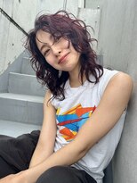 ソレル 用賀(sorel) ハードパーマ×ワインレッドカラー