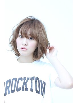 イグレックビス(igrek bis) IGREKBISジグザグバング×ブルージュ×3Ｄカラー×ミニマムボブ