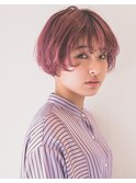 niiカット×ショート×ダブルカラー×スモーキーピンク