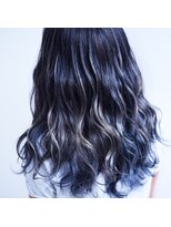 ニコリヘアワークス(nicori hair works)&nbsp;ロング×ハイライト×インナーブルー1