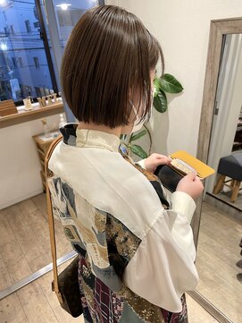 メルト 吉祥寺(melt) 小顔大人ボブ切りっぱなしミニボブハイライトカラーグレージュ