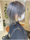 ジェンダーレス×ウルフ×シルバーベージュ×ダブルカラー