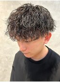 ツイストスパイラルパーマ波巻きスパイラルパーマツーブロック