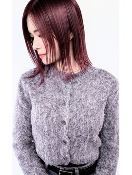 マイレ(maile) 【maile】ブリーチあり/ボルドーカラー×タッセルボブ