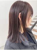 髪質改善カラー×切りっぱなしロング