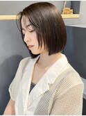 花田/切りっぱなしボブ外ハネボブイメチェン下北沢美髪ミニボブ