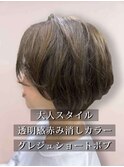 20代30代大人かわいいツヤ感前下がり無造作小顔ショート