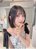 ボブにちょっとスパイスを☆ シースルーぱっつん前髪おくれ毛