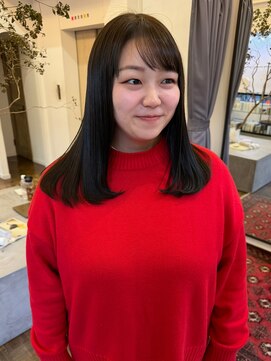 ヘアーアイスカルテット(HAIR ICI QUARTET) 大人可愛い◎オリーブ冬カラーミディアム×小顔レイヤー