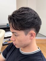 become men's hair 名駅EAST【10月3日 NEW OPEN(予定)】&nbsp;フェザーパーマ×センターパート黒髪/名古屋/名駅