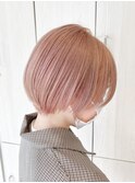 【お客様フォト】ペールピンクベージュ×マッシュショート